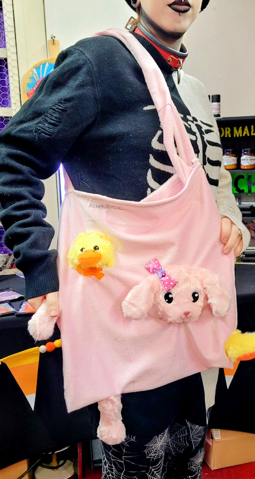 Stuffed animal tote bag